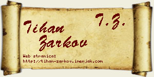 Tihan Žarkov vizit kartica
